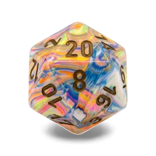Chessex Festive Vibrant & Brown D20 die