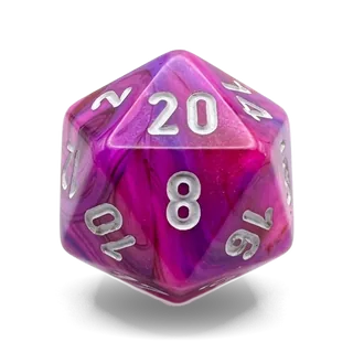 Chessex Festive Violet & White D20 die