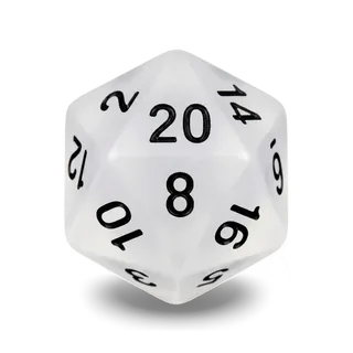 Chessex Frosted White & Black D20 die