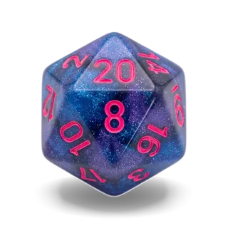 Chessex Gemini Black-Starlight & Red D20 die