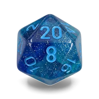 Chessex Gemini Blue-Blue & Light Blue D20 die