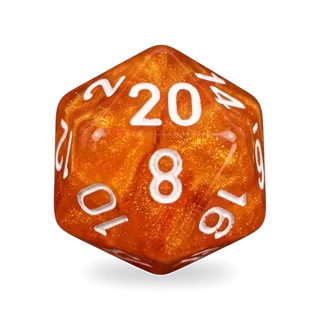 Chessex Lab Borealis Blood Orange & White D20 die