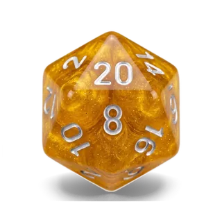 Chessex Lab Borealis Canary & White D20 die