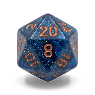 Chessex Lab Borealis Midnight & Copper D20 die