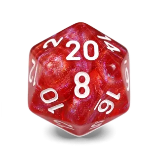 Chessex Lab Borealis Passion & White D20 die