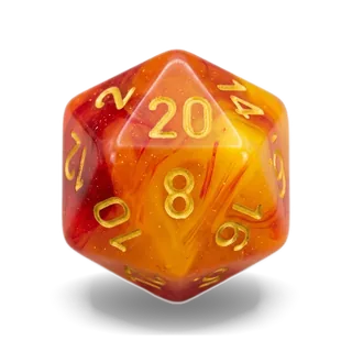 Chessex Lab Gemini Gellow Red & Yellow D20 die