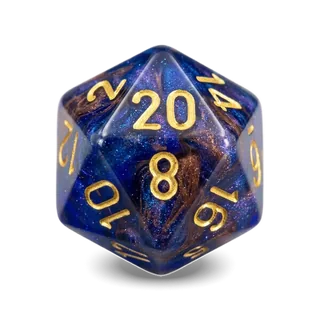 Chessex Lab Lustrous Azurite & Gold D20 die