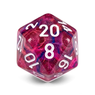 Chessex Lab Nebula Black Light Special & White D20 die