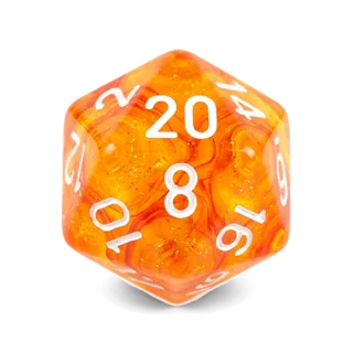 Chessex Lab Nebula Molten & White D20 die