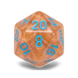Chessex Lab Rose Gold & Light Blue D20 die
