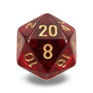 Chessex Lab Translucent Crimson & Gold D20 die