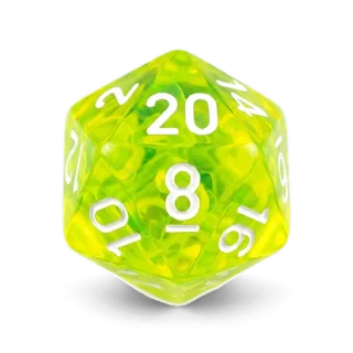 Chessex Lab Translucent Rad Green & White D20 die