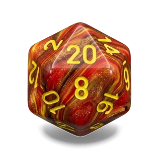 Chessex Lab Underworld & Yellow D20 die