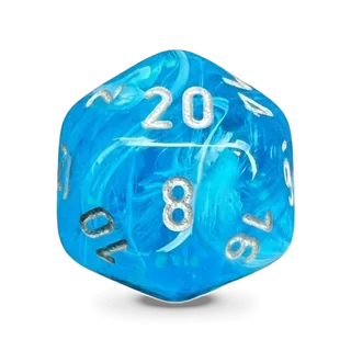 Chessex Luminary Sky Glow & Silver D20 die
