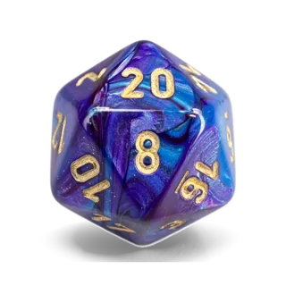 Chessex Lustrous Purple & Gold D20 die