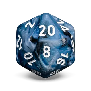 Chessex Lustrous Slate & White D20 die