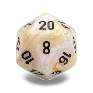 Chessex Marble Ivory & Black D20 die