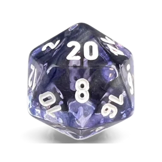 Chessex Nebula Black & White D20 die