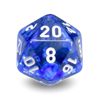 Chessex Nebula Dark Blue & White D20 die