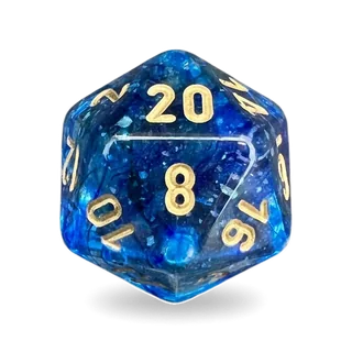Chessex Nebula Oceanic & Gold D20 die