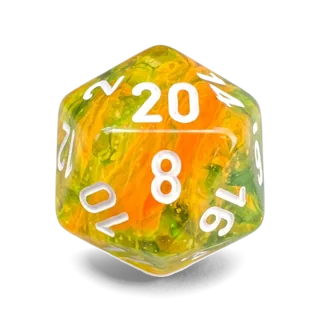Chessex Nebula Spring & White D20 die