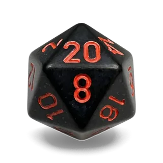 Chessex Opaque Black & Red D20 die