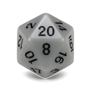 Chessex Opaque Gray & Black D20 die