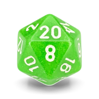 Chessex Opaque Green & White D20 die