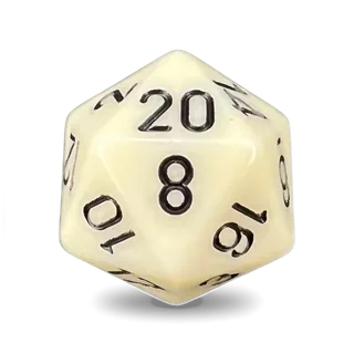 Chessex Opaque Ivory & Black D20 die