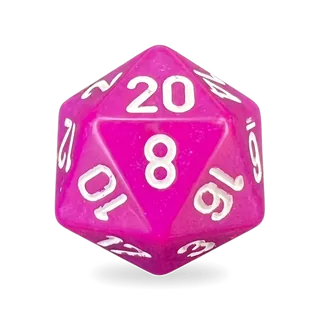 Chessex Opaque Light Purple & White D20 die