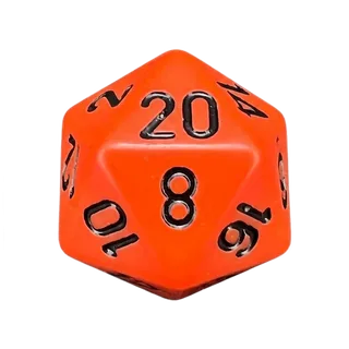 Chessex Opaque Orange & Black D20 die