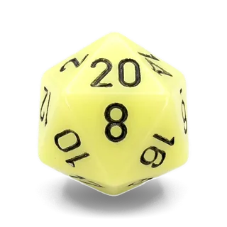 Chessex Opaque Pastel Yellow & Black D20 die
