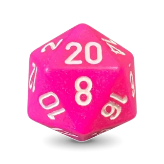Chessex Opaque Pink & White D20 die