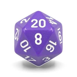 Chessex Opaque Purple & White D20 die