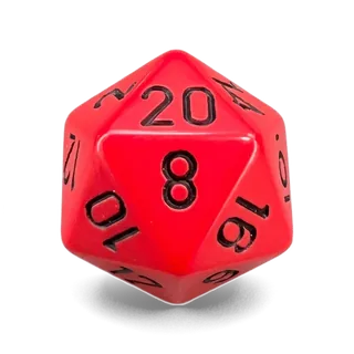 Chessex Opaque Red & Black D20 die