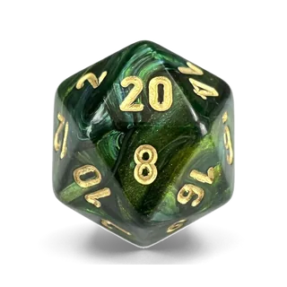 Chessex Scarab Jade & Gold D20 die