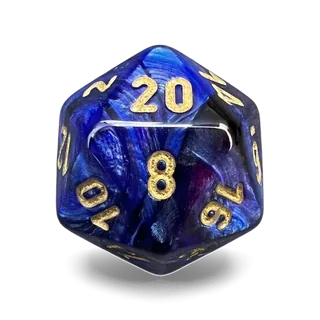 Chessex Scarab Royal Blue & Gold D20 die