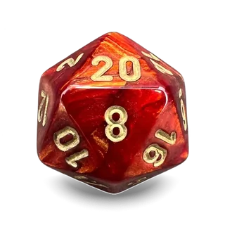 Chessex Scarab Scarlet & Gold D20 die