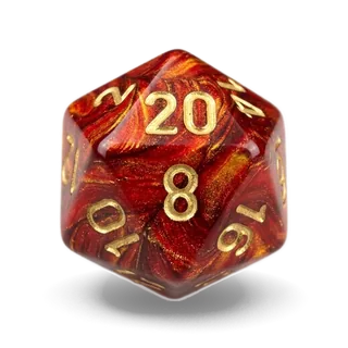 Chessex Scarab Scarlet Red & Gold D20 die
