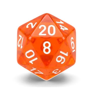 Chessex Translucent Orange & White D20 die