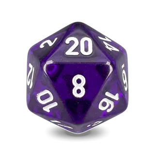 Chessex Translucent Purple & White D20 die