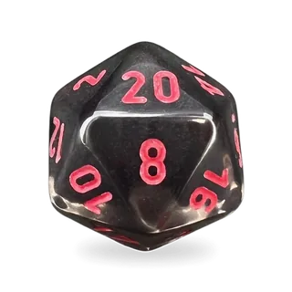 Chessex Translucent Smoke & Red D20 die