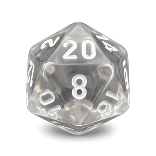 Chessex Translucent Smoke & White D20 die