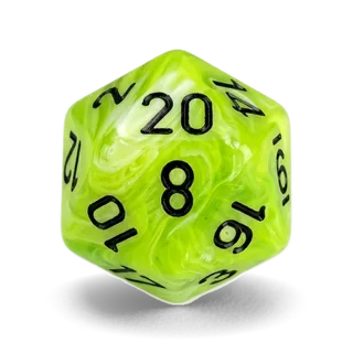 Chessex Vortex Bright Green & Black D20 die