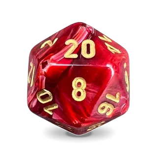 Chessex Vortex Burgundy & Gold D20 die