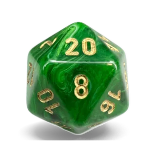 Chessex Vortex Green & Gold D20 die