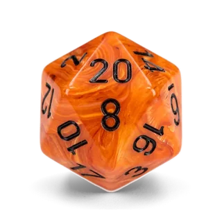 Chessex Vortex Orange & Black D20 die